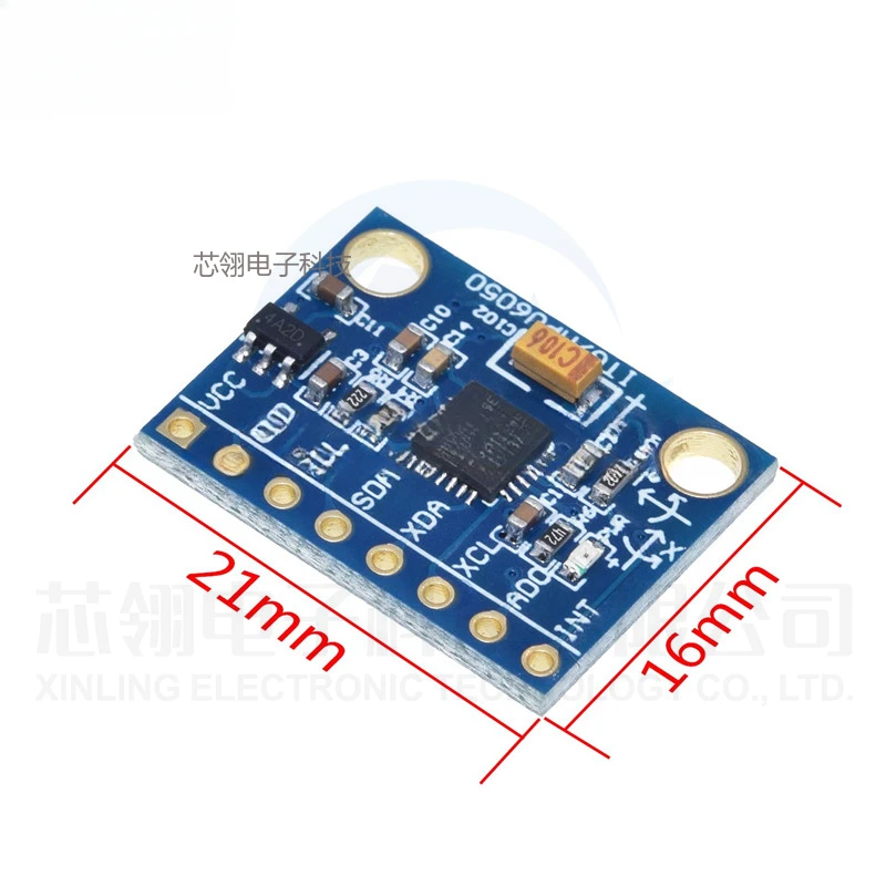 MPU-6050 modulo giroscopio a accelerazione triassiale 6DOF GY-521 con schema schematico del codice piastra placcata in oro