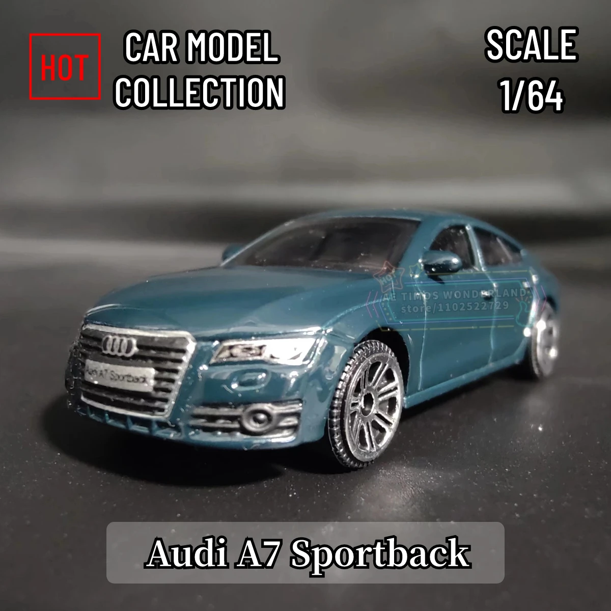 Scale 1/64 Audi A7 Sportback Replica Metal Mini Car Model Miniature Art Vehicle Figure Diecast Ornament Kid Boy Xmas Gift Toy