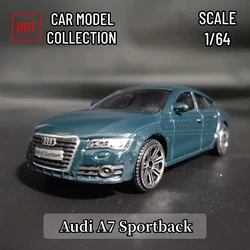 Scale 1/64 Audi A7 Sportback Replica Metal Mini Car Model Miniature Art Vehicle Figure Diecast Ornament Kid Boy Xmas Gift Toy