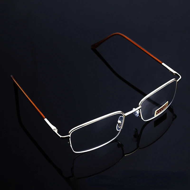 Mannen High Definition Anti Blauw Licht Leesbril Mode Metalen Half Frame Presbyopische Brillen Unisex 0.5 0.75 1.0 1.25 Te 4.0