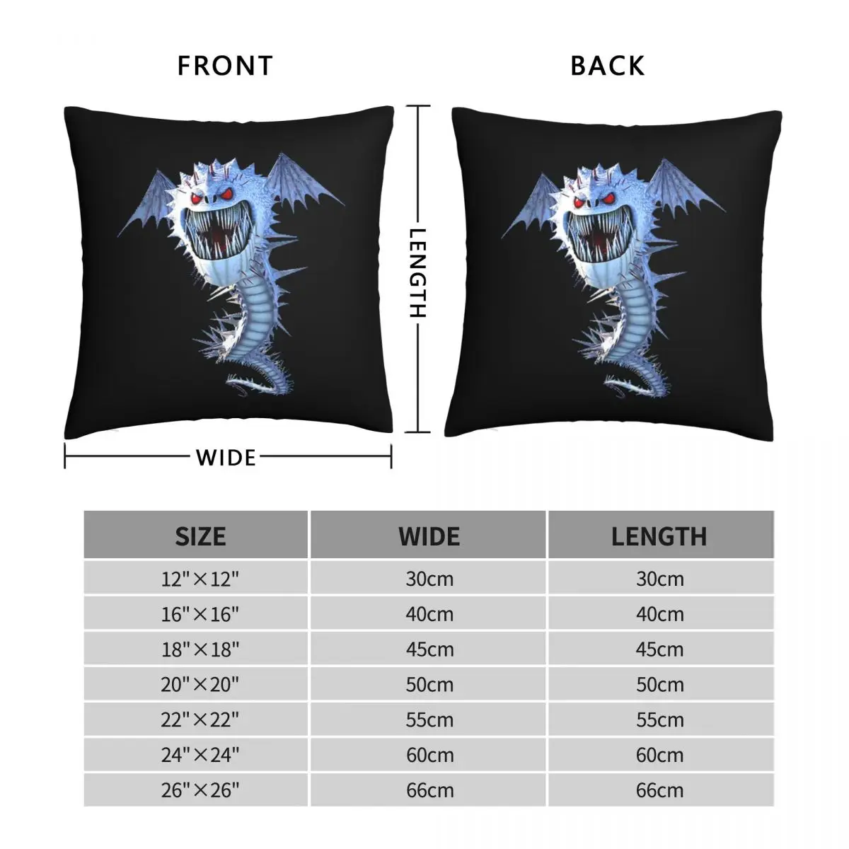 Dragon Screaming Square Pillowcase Polyester Linen Velvet Printed Zip Decor Bed Cushion Cover 18