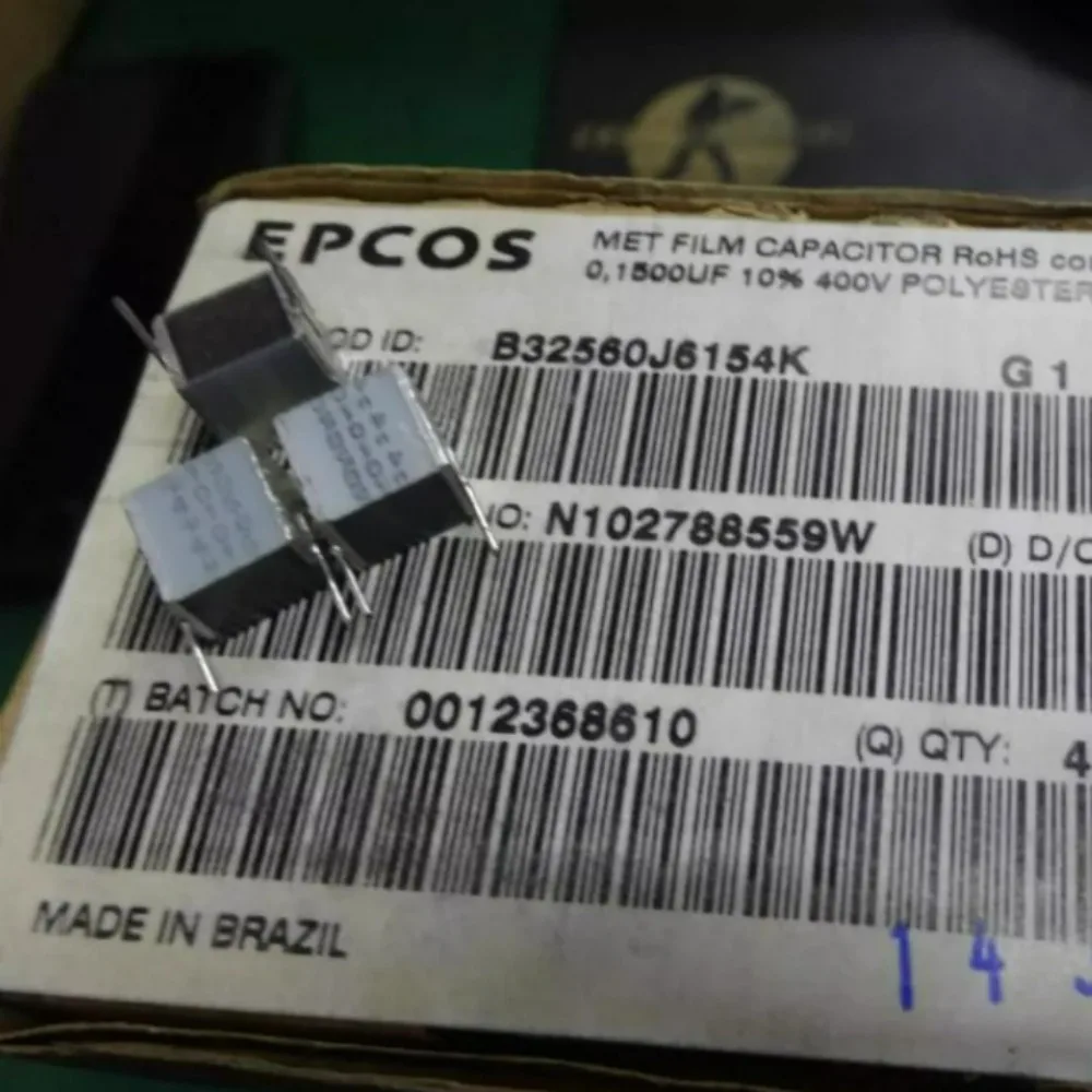 

10pcs/lot EPCOS 0.15uf 400V 150nF u15 154 K Brand New 8mm Layered Film Capacitor B32560J6154K