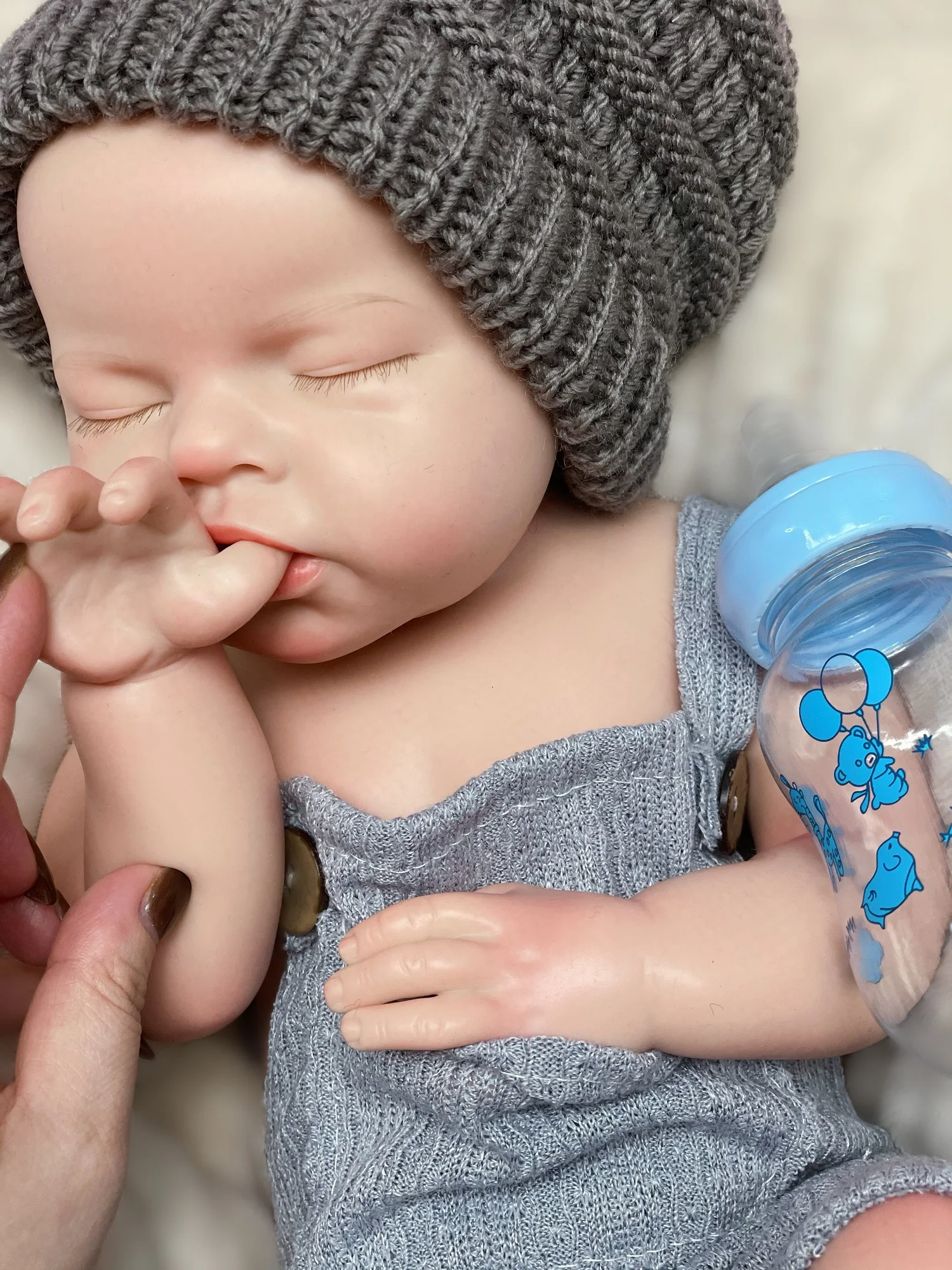 

50cm Waterproof Solid Silicone Bebe Reborn Girl/Boy With 3D Painted Skin Can Pee/Drink Milk Handmade Lifelike Reborn Baby Doll