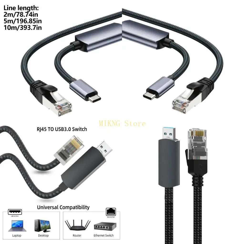 Gigabit Internet Ethernet Cable Line for Gaming Desks and Video Meetings, RJ45 Direct Access with Metal Shell Finish Best Sale