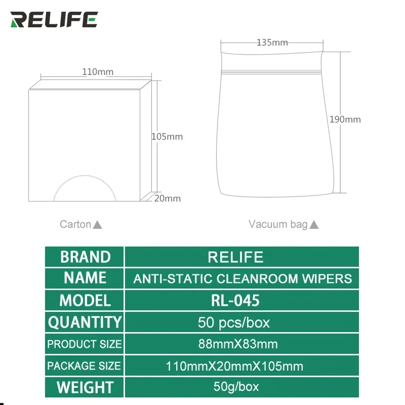 RELIFE RL-045-limpiaparabrisas de algodón antiestático para pantalla de teléfono móvil, limpiaparabrisas absorbente, limpieza de placa base