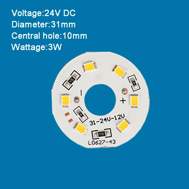 24V LED Yellow Blue Green Red Purple Lamp Light Board Bulb Round Light Source