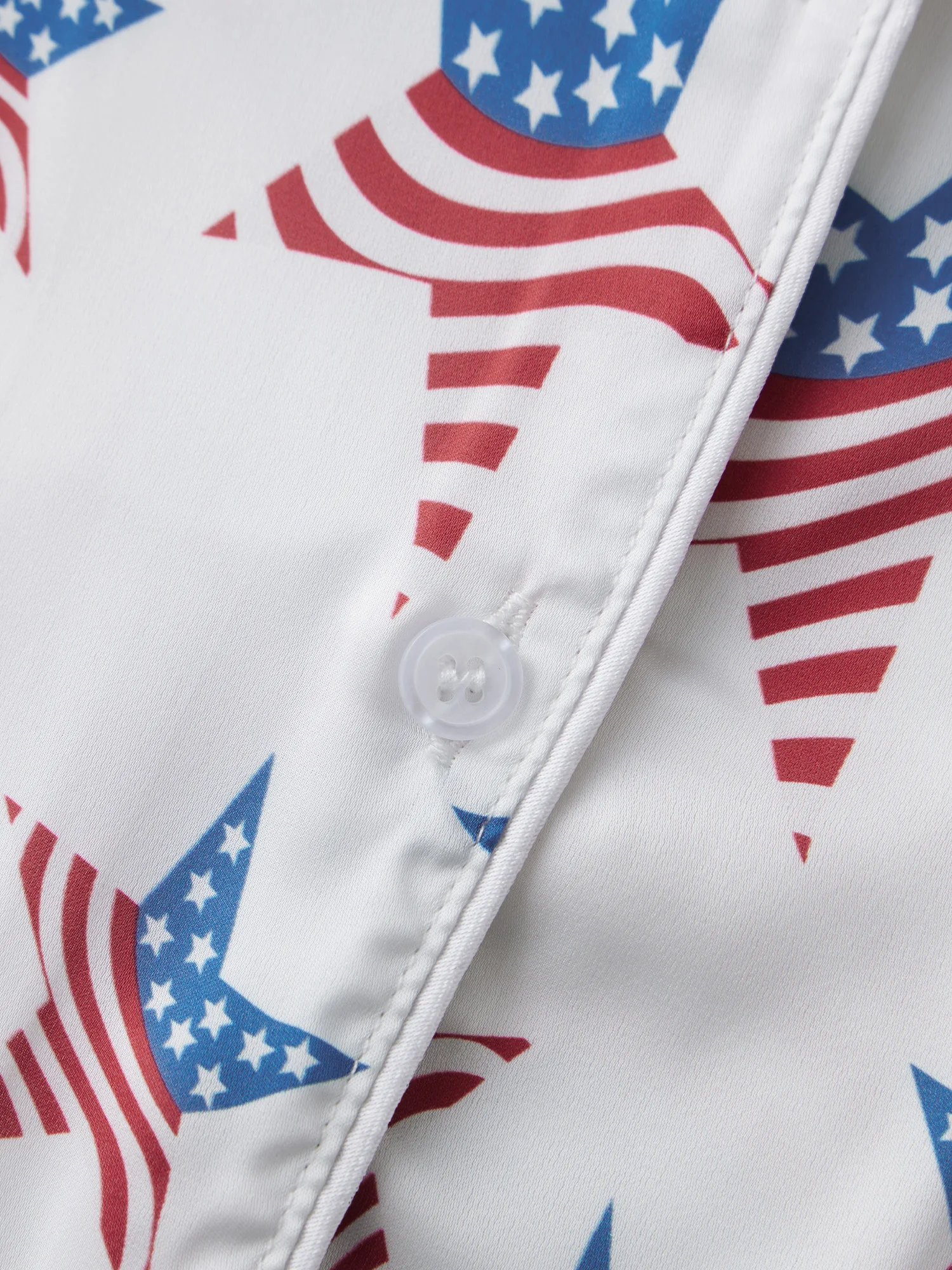 여성용 애국적인 7월 4일 파자마 세트 반팔 라펠 버튼 업 스타 프린트 탑과 반바지 슬립웨어 세트