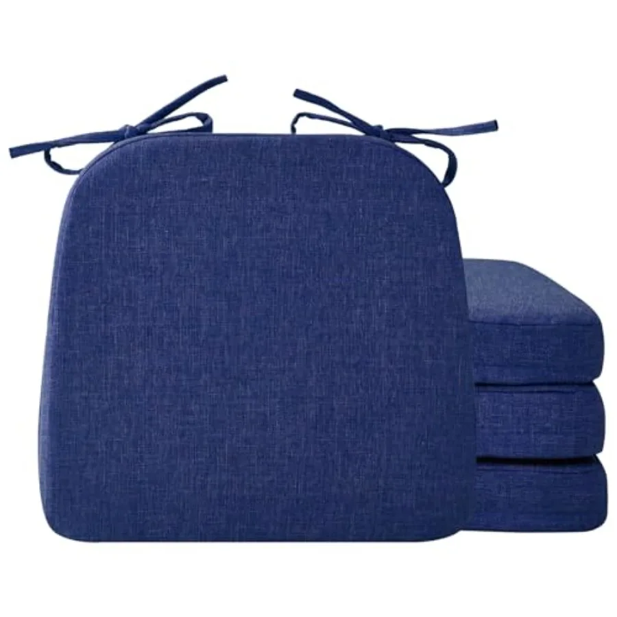 

Chair Cushions for Dining Chairs 2 Thick Seat Cushions for Kitchen Chairs D-Shaped Chair Pads with Washable Cover Ties and Non