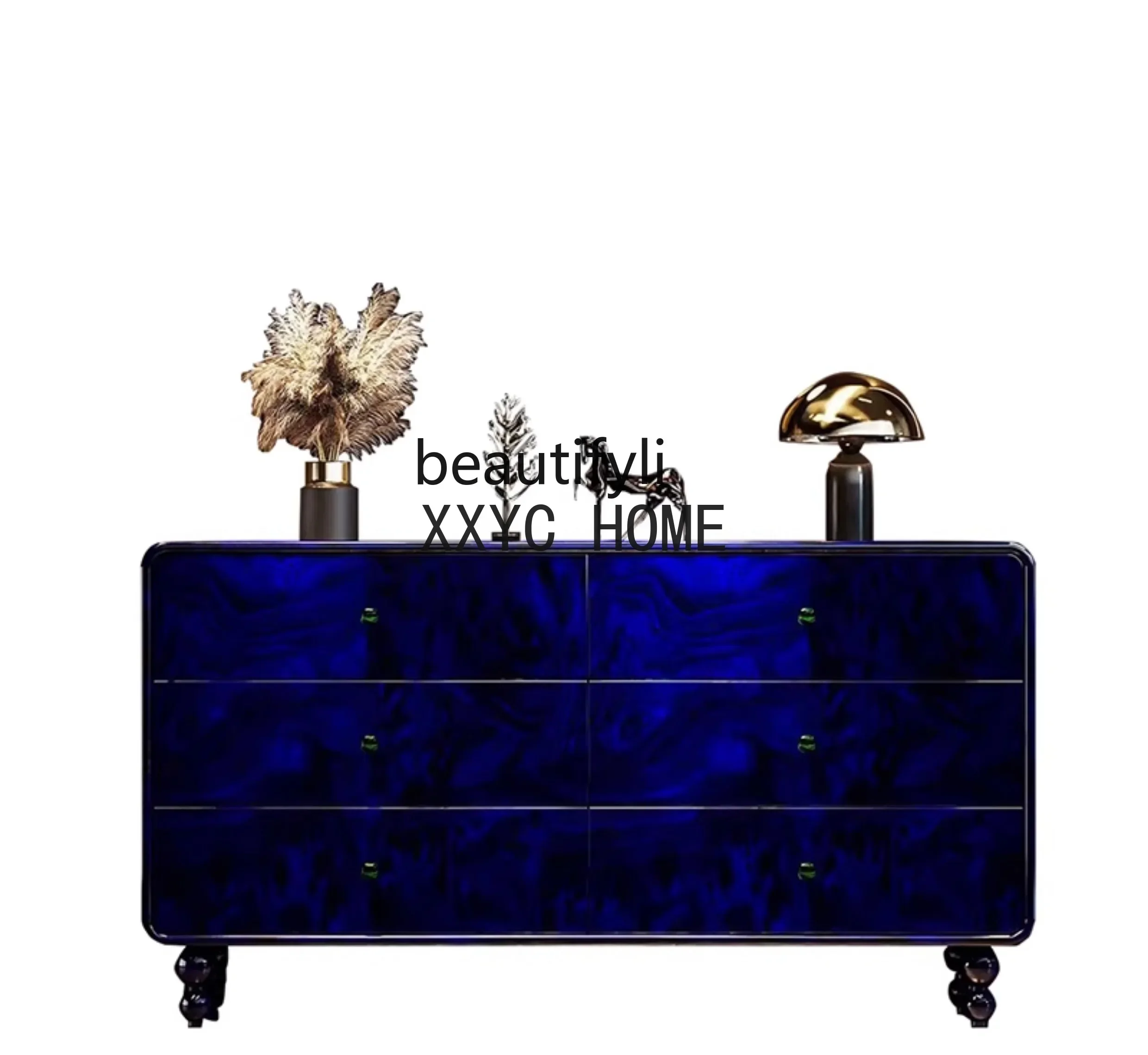 

Light Luxury Solid Wood Bedroom High-End Storage Living Room Drawer Locker Designer Model Room Curio Cabinet