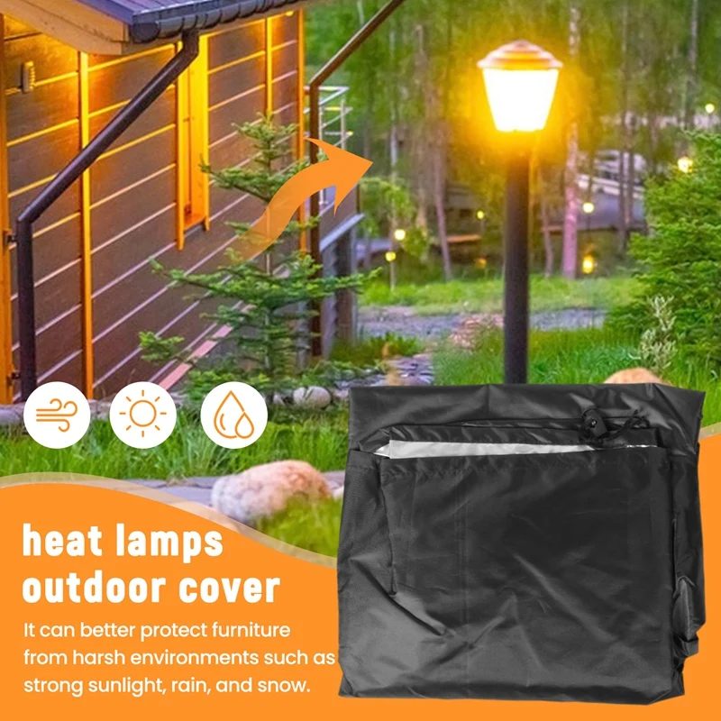 Patio Heater Covers Waterproof Outdoor Heater Cover 210D Oxford Waterproof, Windproof, Protection Around 50X50X120 Cm