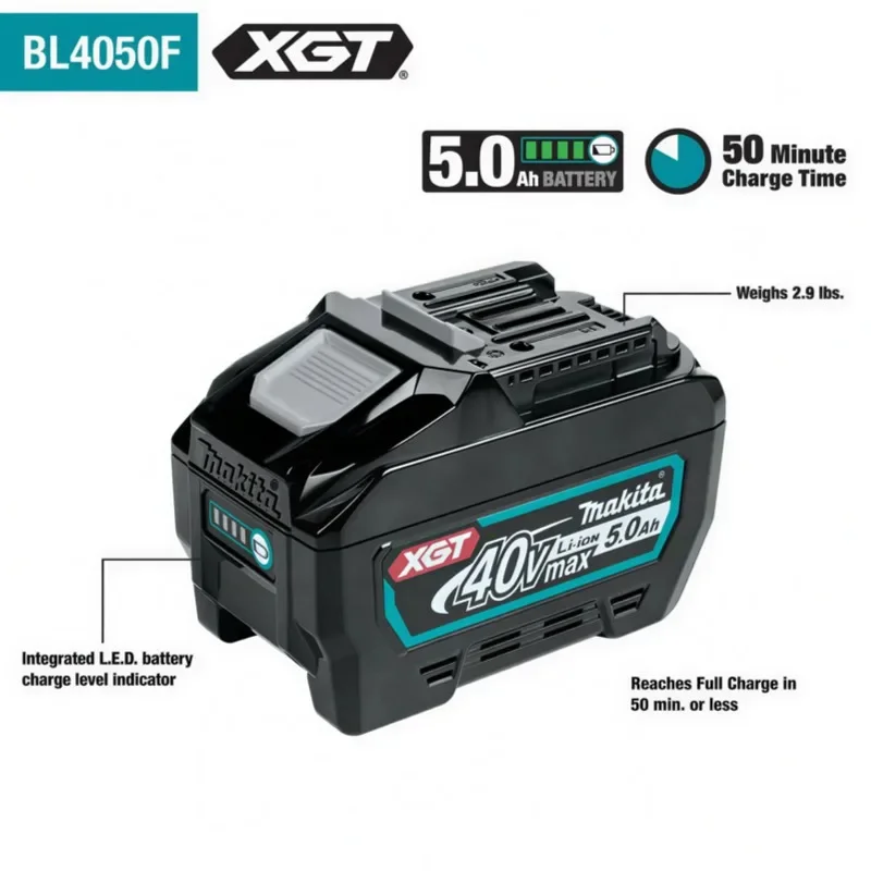 Makita 40V Battery BL4040 BL4050, 4.0Ah 5.0Ah Rechargeable Li-ion Battery Pack for Makita 40V Max XGT Power Tools