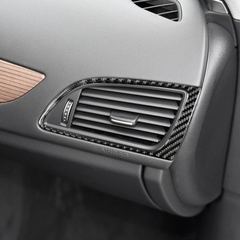 Carbon Fiber Car Console Dashboard Side Air Outlets Frame Decorative Cover Trim For Audi A6 C7 2012-2018 Interior Accessories