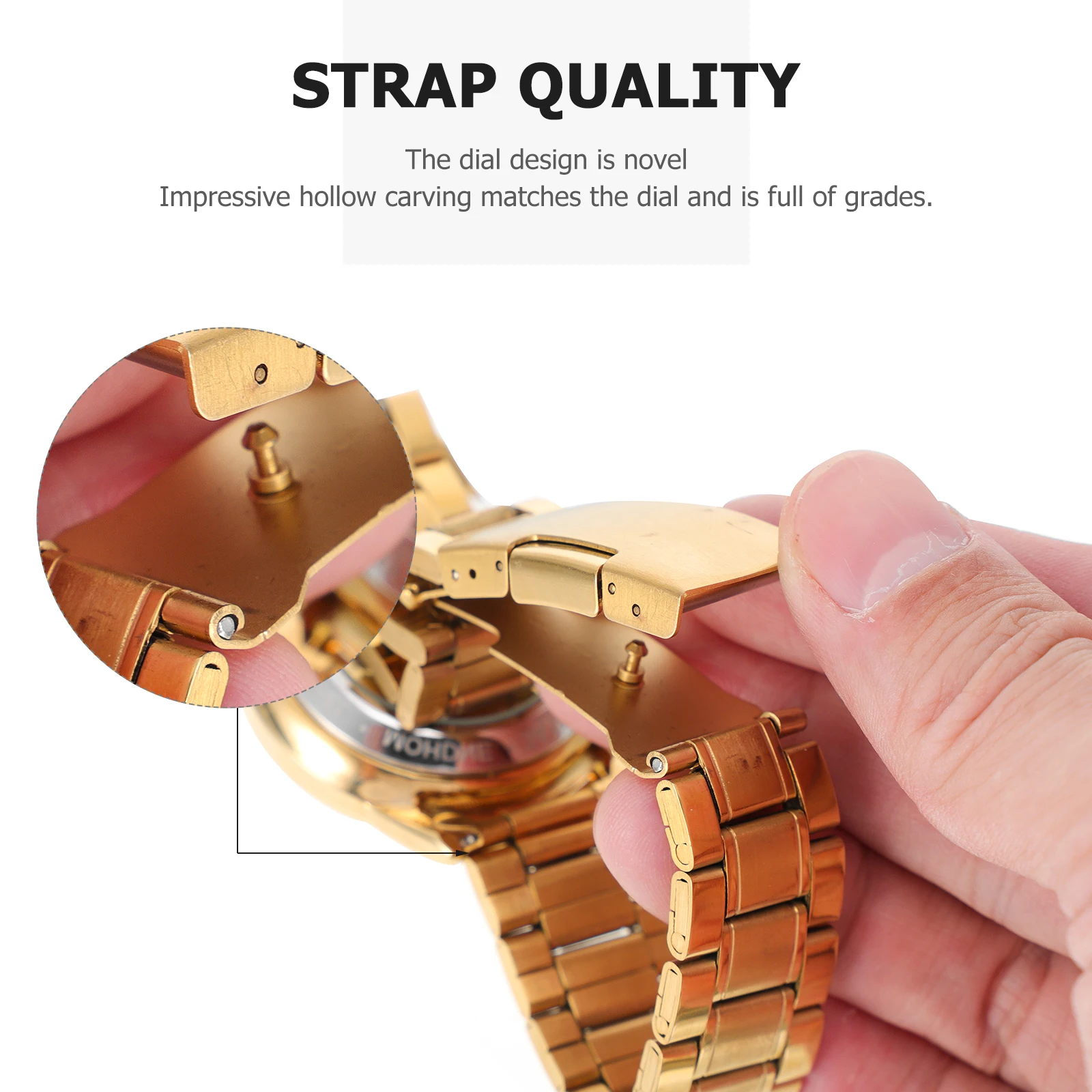 

Fashion Waterproof Hollow out Dial Waterproof Watch Male Stainless Steel Men Watch Business Wristwear Practical