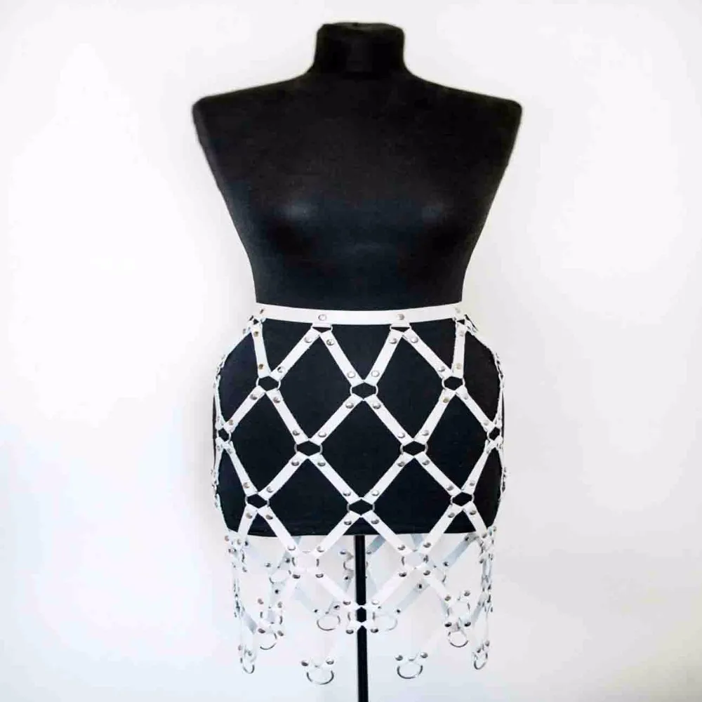 Reality Show Women Belt Gothic Punk Leather Performance Dress Party Ball Custom Props view 3