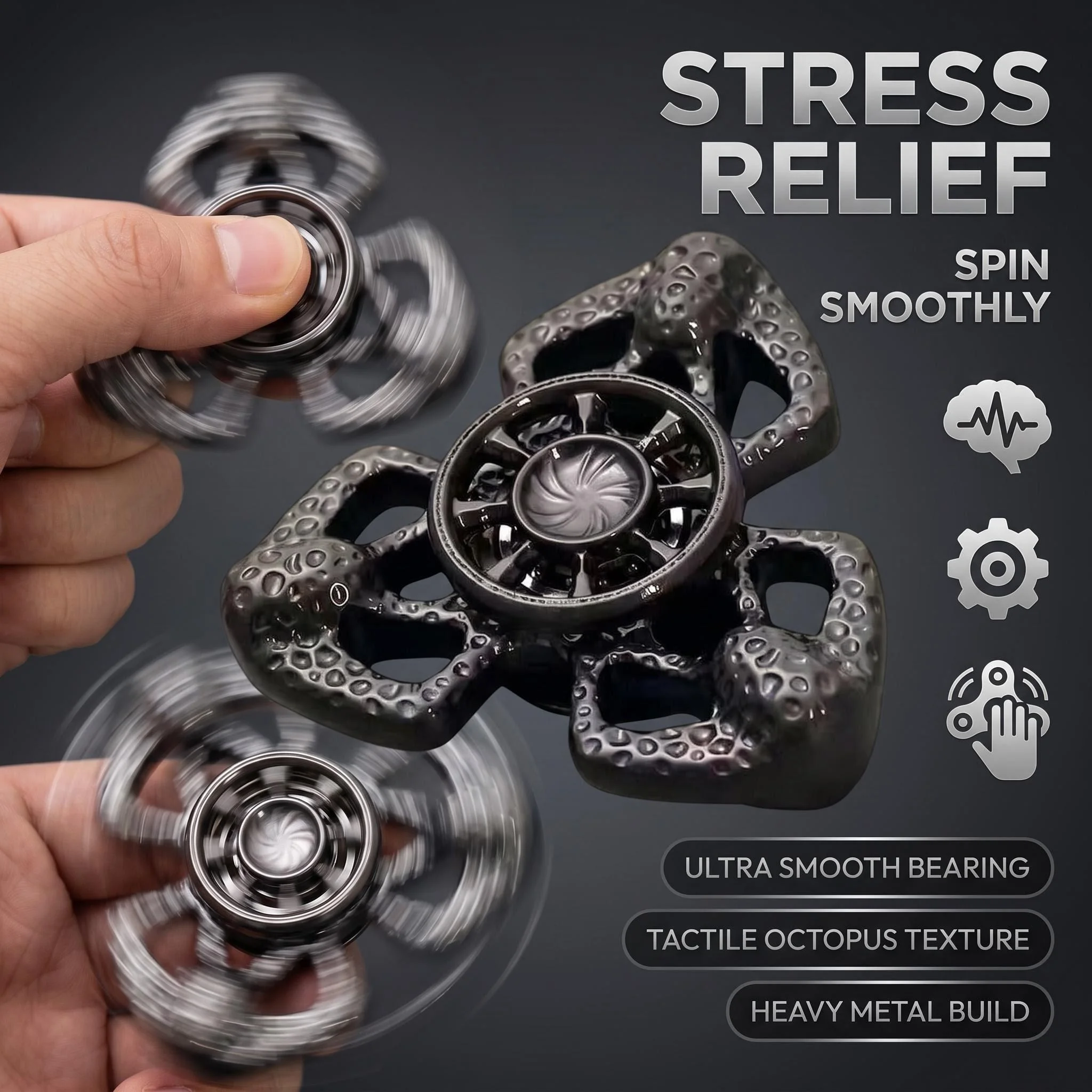 Butterfly Metal Gyroscope Fingertip Whirlwind Gyro Adults Anxiety Relief Stress Sensory EDC Pressure Peducing Fingertip Rotator