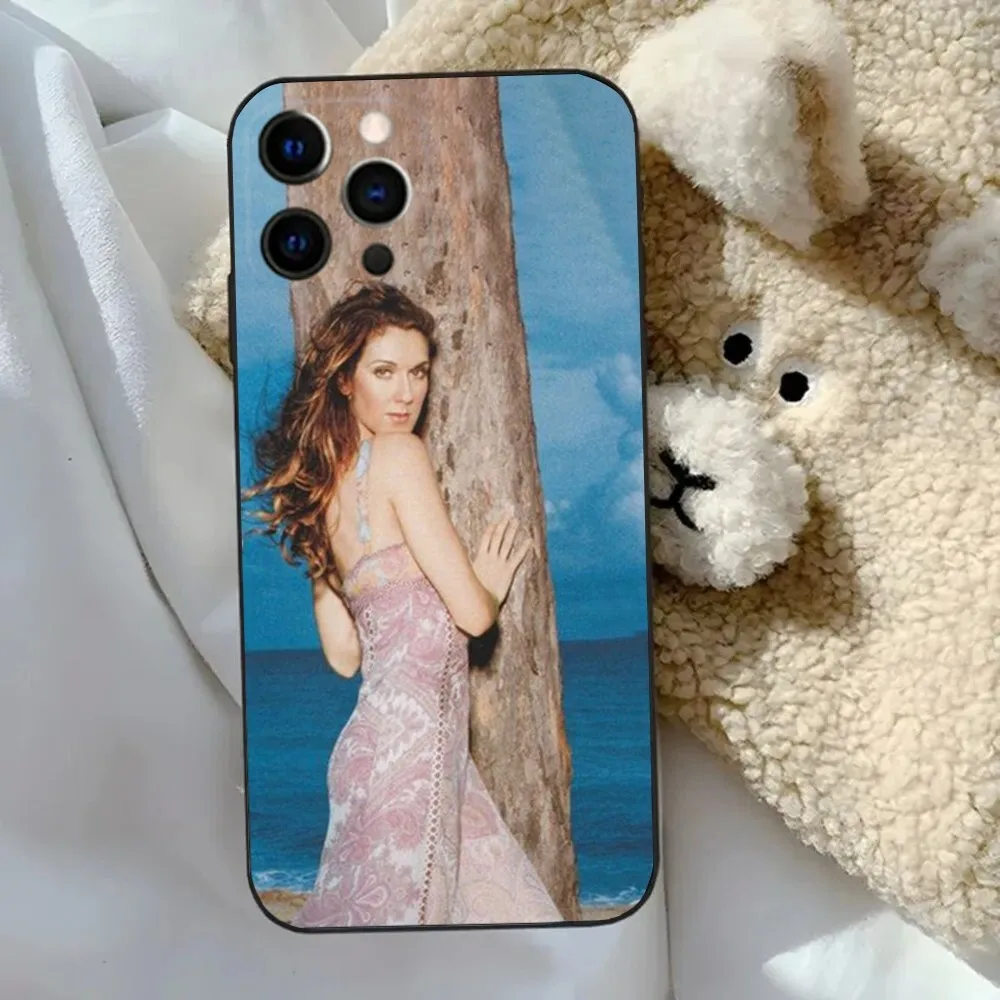 C-Celine Dion Phone Case For Apple iPhone 15,14,13,12,11,Pro,X,XS,Max,XR,Plus,Mini Soft Black Cover