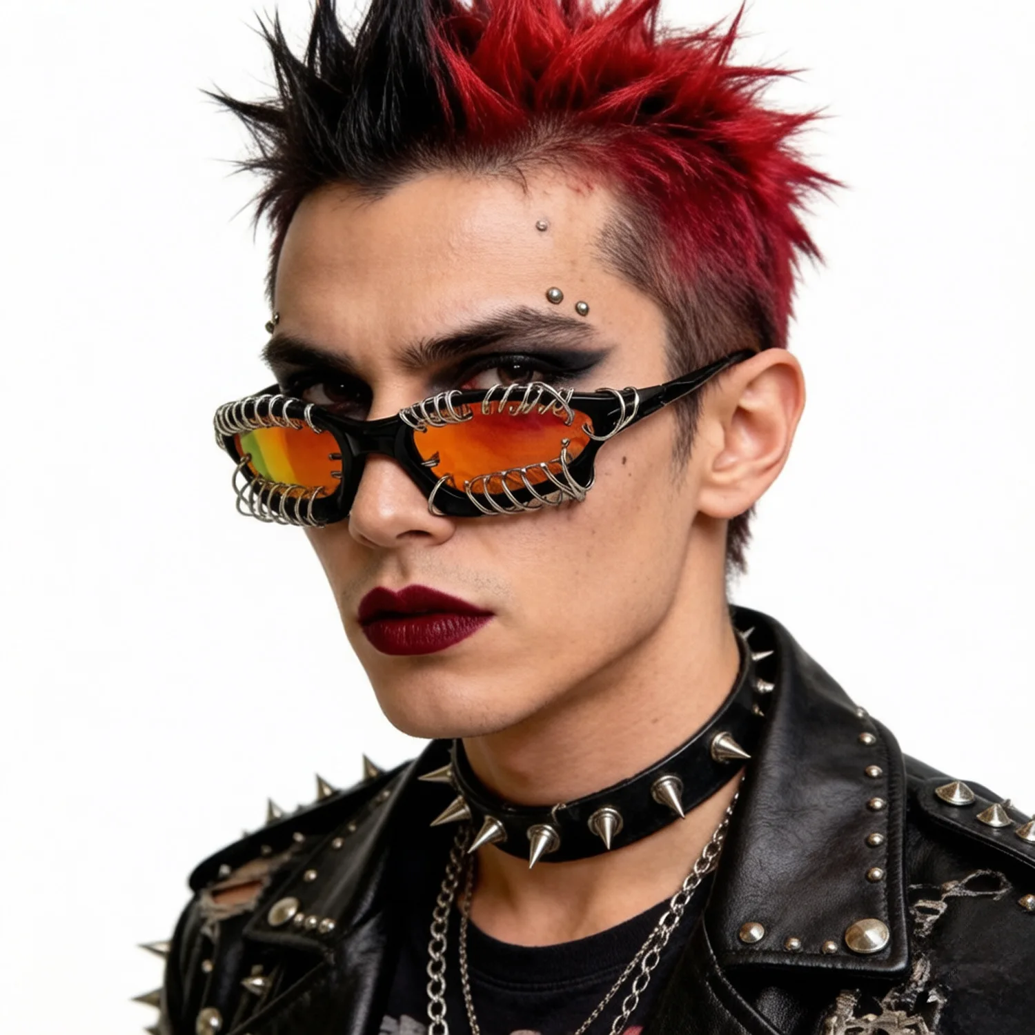Punk Metal Coil Wrapped Sunglasses Y2K Narrow Oval Sun Glasses Gothic Barbed Wire Decor Eyewear Festival Rave Party Cosplay