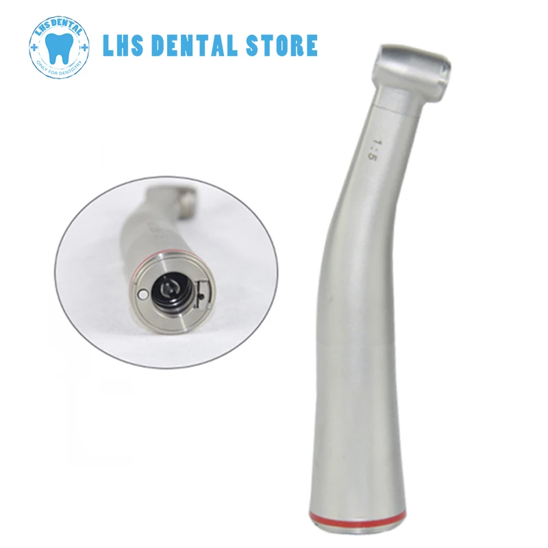 Dental 1:5 low-speed handle with Led fiber-optic stainless steel speed-increasing bevel, high-torque movement