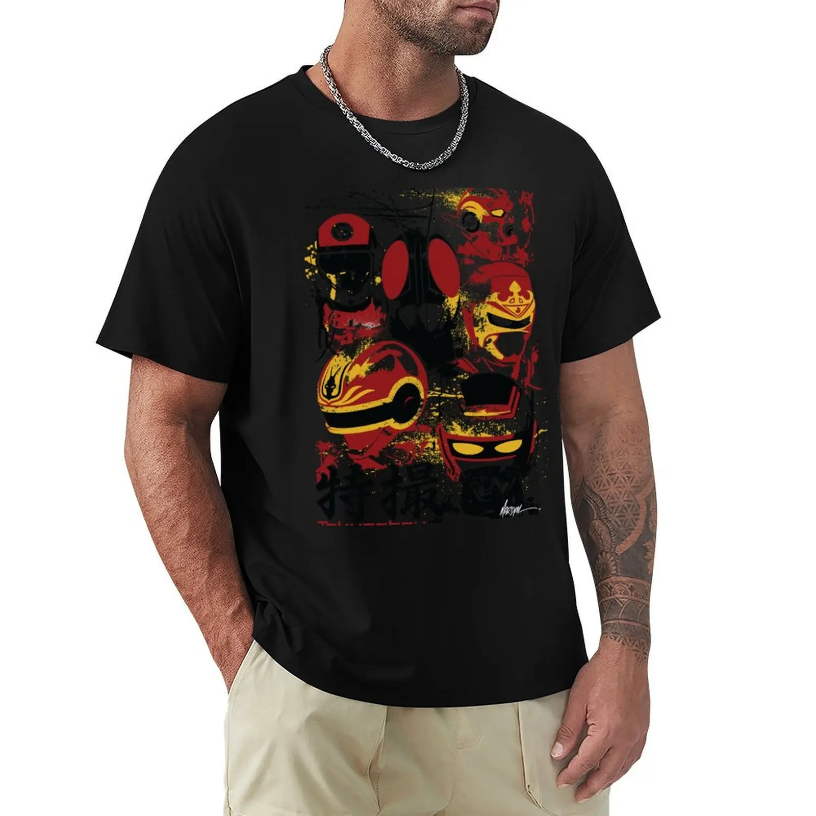 Tokusatsu Assemble 3 colors T-Shirt Casual Everyday Short Sleeve T-Shirt