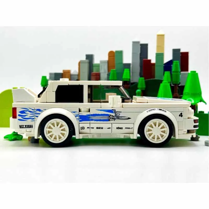 MOC-193692 clássico cidade esportes carro de corrida modelo bloco de construção, 225 peças, meninos crianças aniversário bloco de construção brinquedo presente