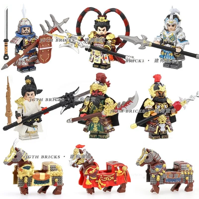 مجموعات ألعاب الدروع التراثية لخمسة ضباط النمور من ثلاث ممالك قديمة تشمل صن تشوان، ليو بي، ما تشاو، هوانغ تشونغ، تشاو بي، غوا...