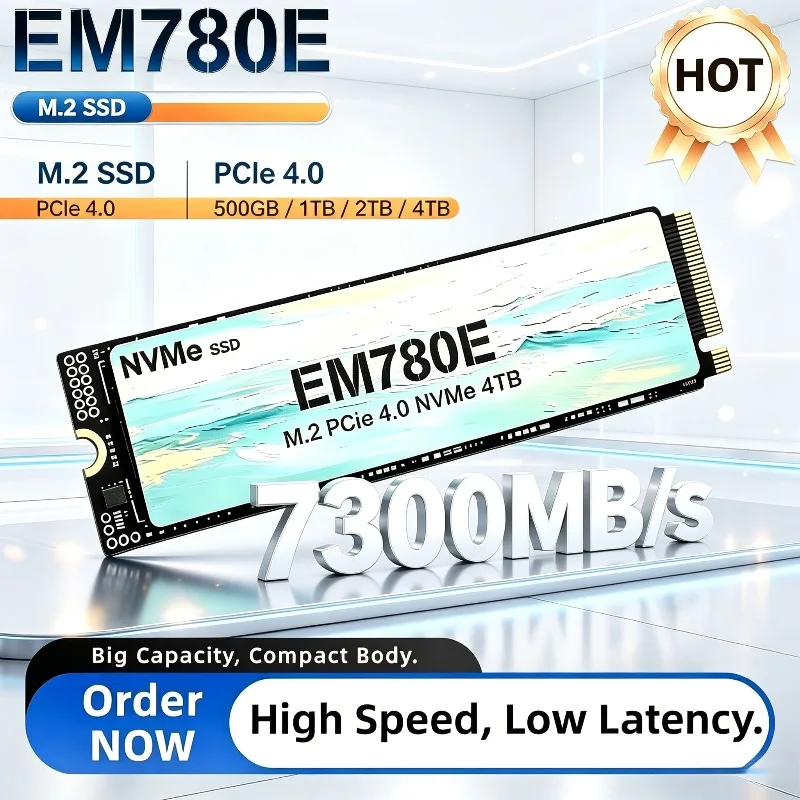 NEW EM780E M.2 SSD Hard Disk 500GB/1TB/2TB, Quick 7300MB/s NVMe M.2 PCIe 4.0 Internal Solid State Drive for Desktop PC & Laptop.