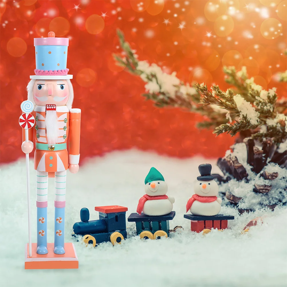 

Christmas Nutcracker Wooden Desktop Decor Holiday Party Ornament Small Xmas Decoration Craft