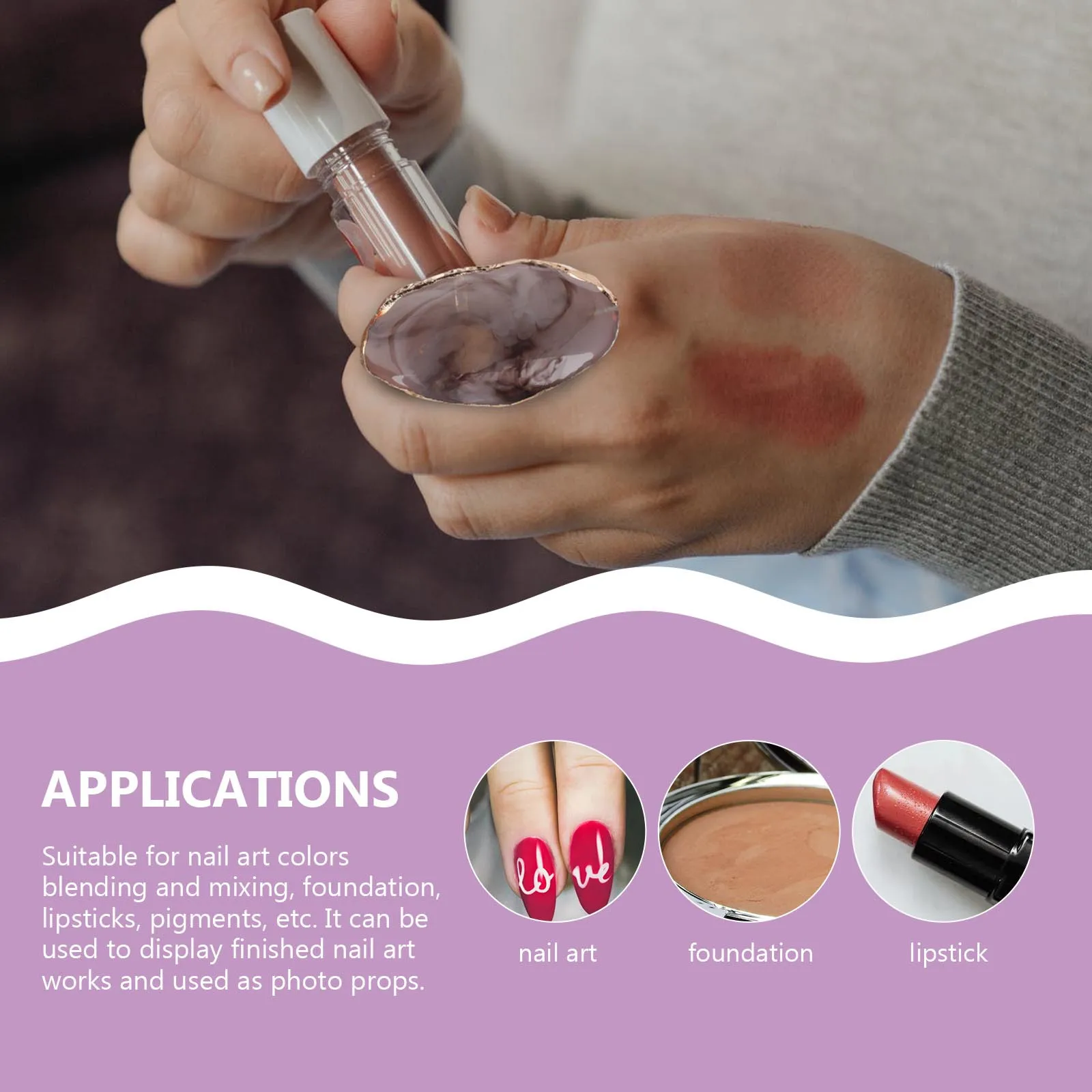 

6 шт. палитры для дизайна ногтей, пластина для смешивания цветов из смолы, легкий прочный маникюрный лоток с гладкой поверхностью для дисплея смешивания лака для ногтей