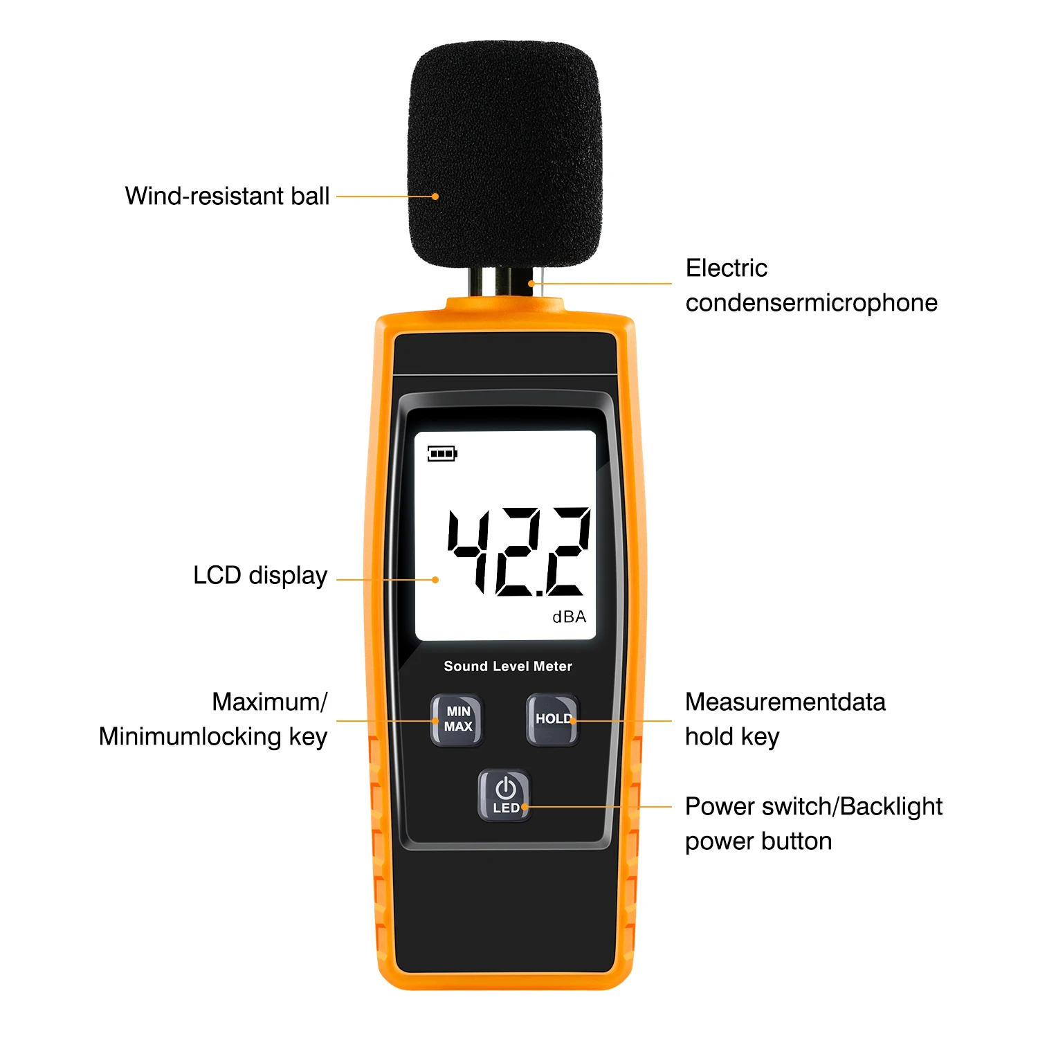 RZ Sound Level Meter DB Noise Meter 30-130dB Decibelimeter Sonometer Noise Measurement Decibel meter