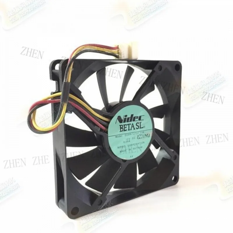 Y FOR  NIDEC 8CM 8015 12V 0.09A D08R-12TS1 03B 3-Pin Silent Cooling Fan