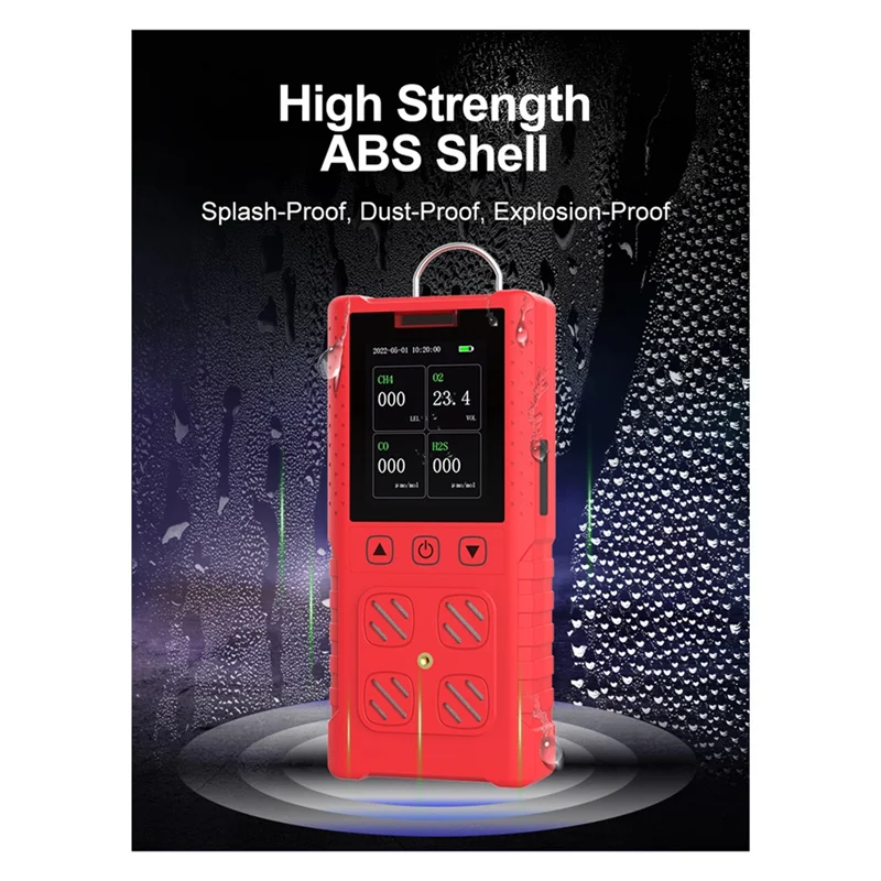 ABMF-DR850 4 в 1, портативный мультигазовый детектор, IP65, водонепроницаемый измеритель утечки газа для O2/CO/H2S/COMB