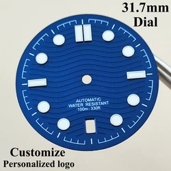 31.7mm dial NH35 dial black, white, blue, green dial watch accessories customizable logo dial suitable for 6-point NH35 movement