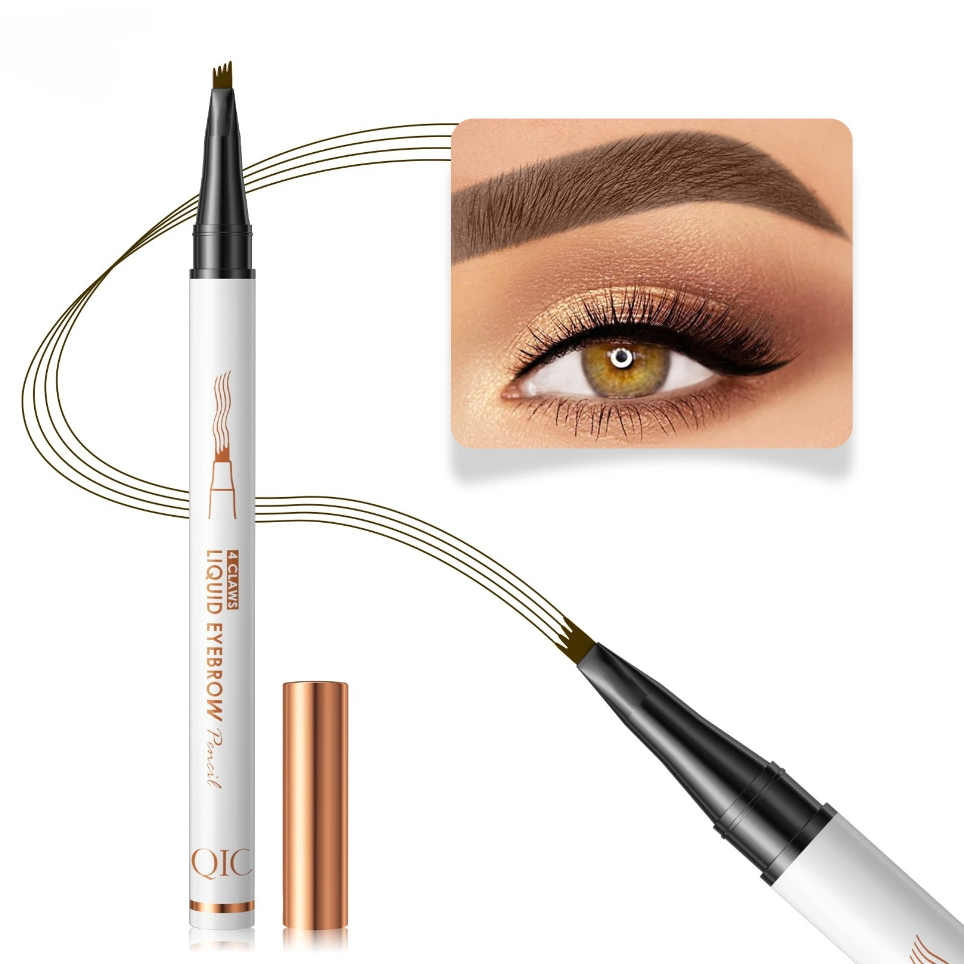 four-claw eyebrow pencil waterproof 5D micro-engraving liquid pencil naturally brightens the complexion long lasting Makeup
