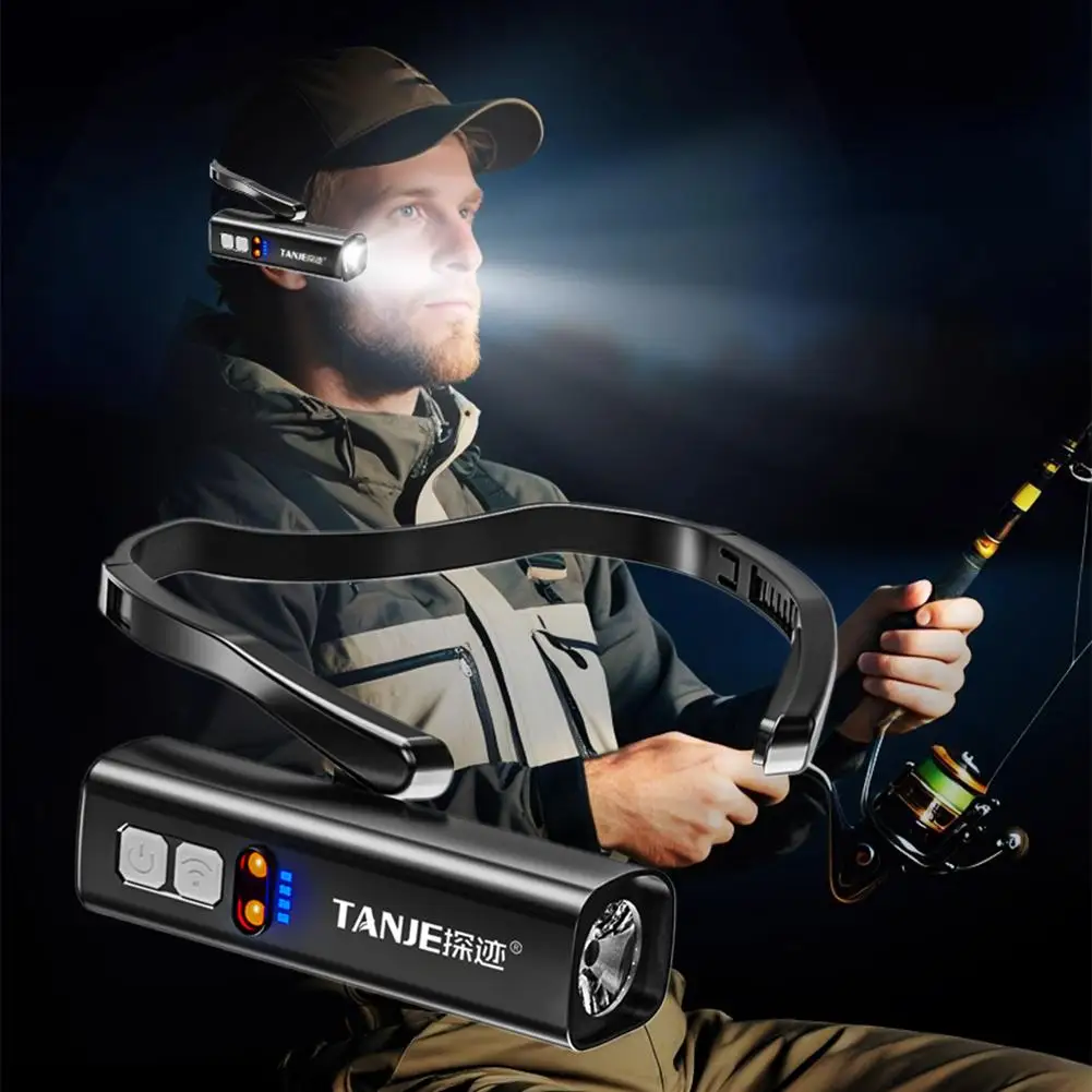 Ear Mounted Headlight With Strong Light Charging For Outdoor Use Ultra Long Endurance Sensor Head Mounted Design