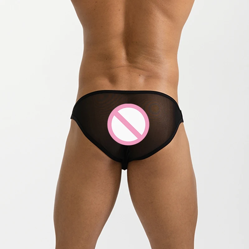 Männer Sexy Durchsichtige Eis Seide Unterwäsche Mesh U Bulge Pouch Persönlichkeit Höschen Transparente Ultra-Dünne Atmungsaktive Unterhose