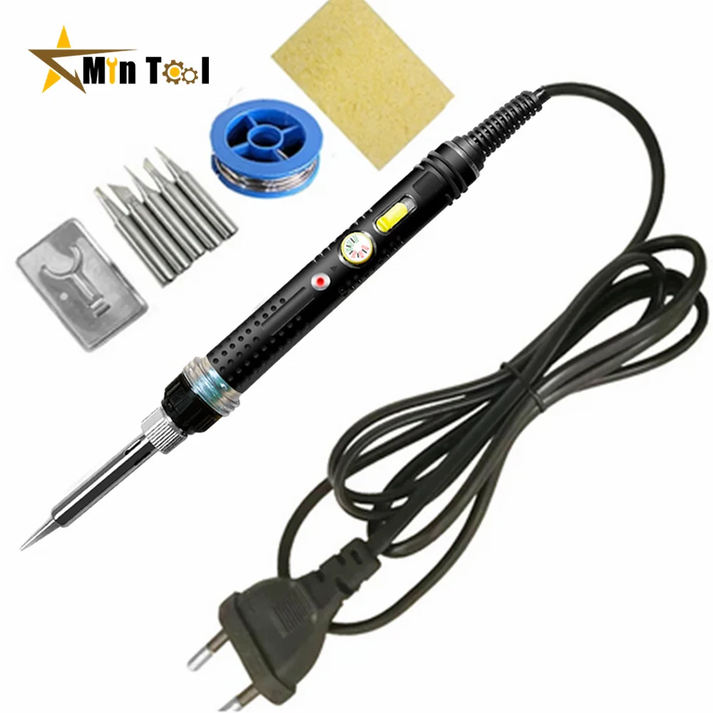 Adjustable Temperature Soldering Iron Kit 220V /80W Soldering Iron Rework Iron Station Welding  Repair Tool