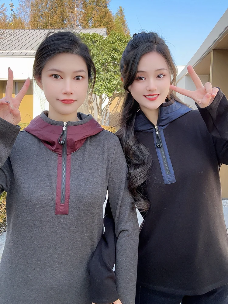 

Женская толстовка Color Blo с капюшоном, весна-осень-зима, повседневная, удобная верхняя одежда, с длинными рукавами, из смеси полиэстера и спандекса