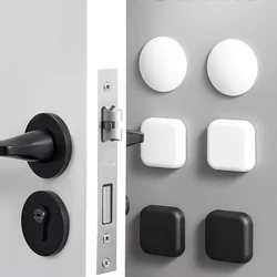 Pare-chocs de poignée de porte en silicone auto-adhésif, protection de porte, autocollant muet, rond, carré, protection murale, 1 pièce