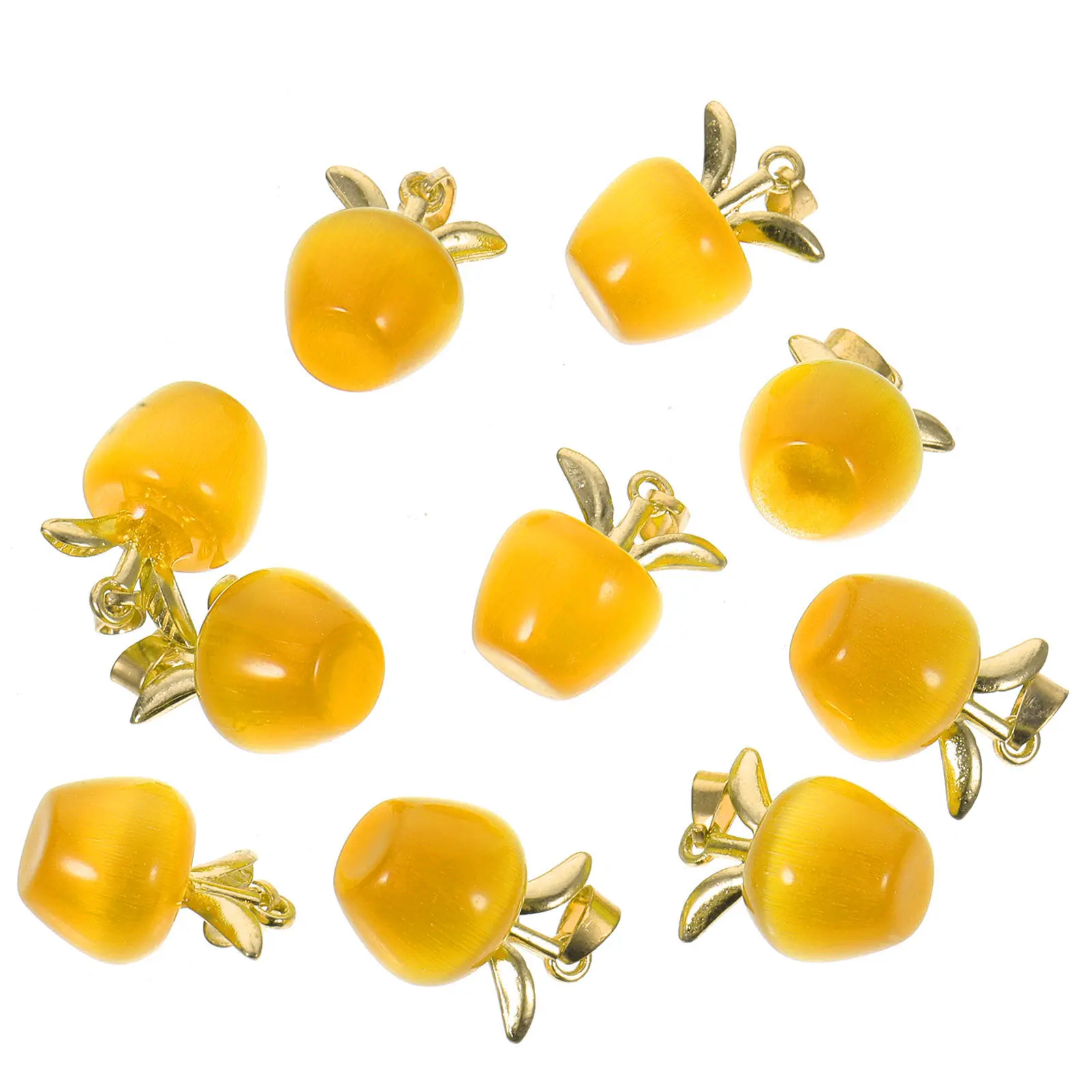 

10Pcs Cat Eye Stone Pendant Creative Unique Appearance Charms Jewelry Making Supplies for Bracelets Necklaces Earrings Key