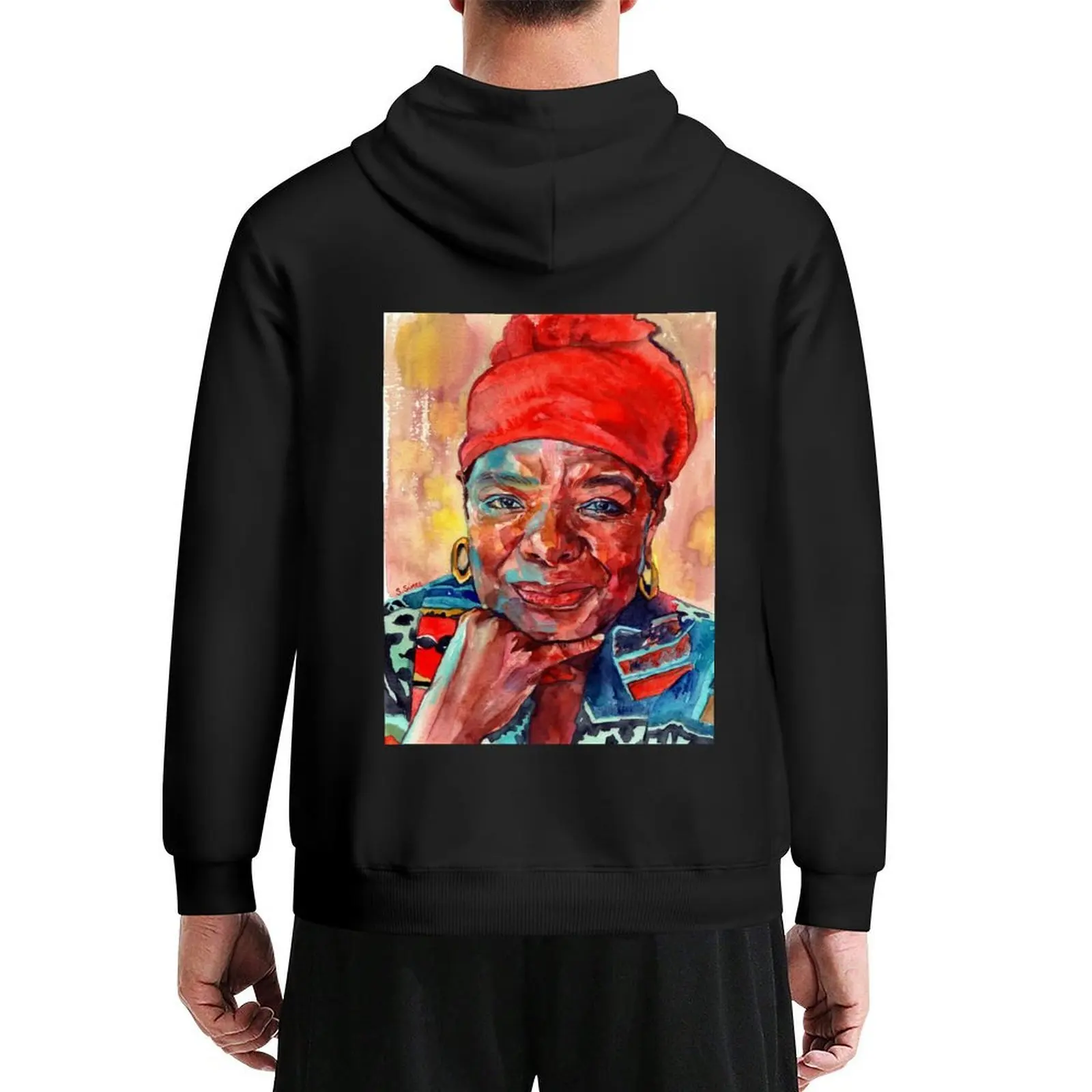 

Maya Angelou Watercolor Hoodie men clothes autumn jacket men graphic t shirts men men's sweat-shirt set graphic hoodie