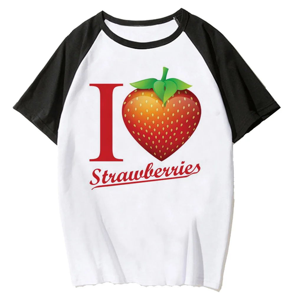 Strawberry top women patterned athleisure top female y2k 2000s graphic clothing