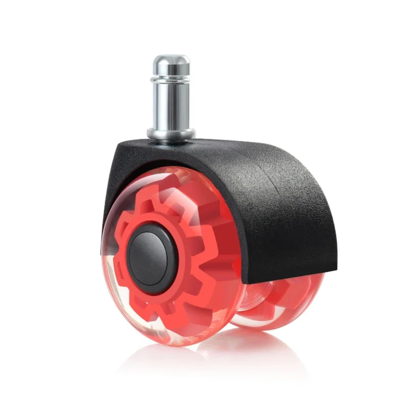 5 Pcs 2 Inch Circlip M11 Transparent Double Wheel E-sports Chair Pulley Office Universal Clasp Roller Silent Caster 11mm