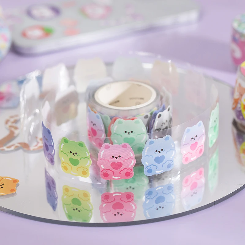 Bear Rabbit Fantasia Series Masking Washi Tape Cute Animal Art Decorative Adhesive Tape Scrapbooking Sticker Label Stationery