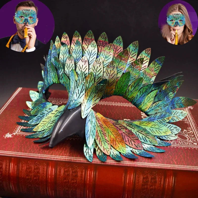 3 個/女性用フェザー ハーフフェイス マスク ロールプレイング、ハロウィーン、クリスマス ギフト、家具や装飾品に最適