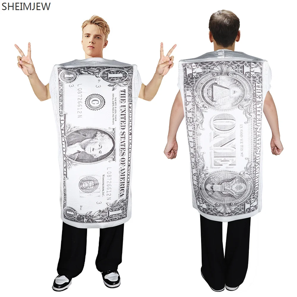 New Halloween Dollar Cosplay Costume Funny Role-playing Clothes Bar Party Dollar Bill Dress Up Carnival Party Stage Showing Sets