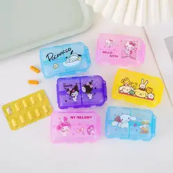 Sanrio Cartoon Medicine Case Hello Kitty Kuromi Cinnamoroll Mini Medicine Case Portable Carry-on Pill Storage Box Packing Box