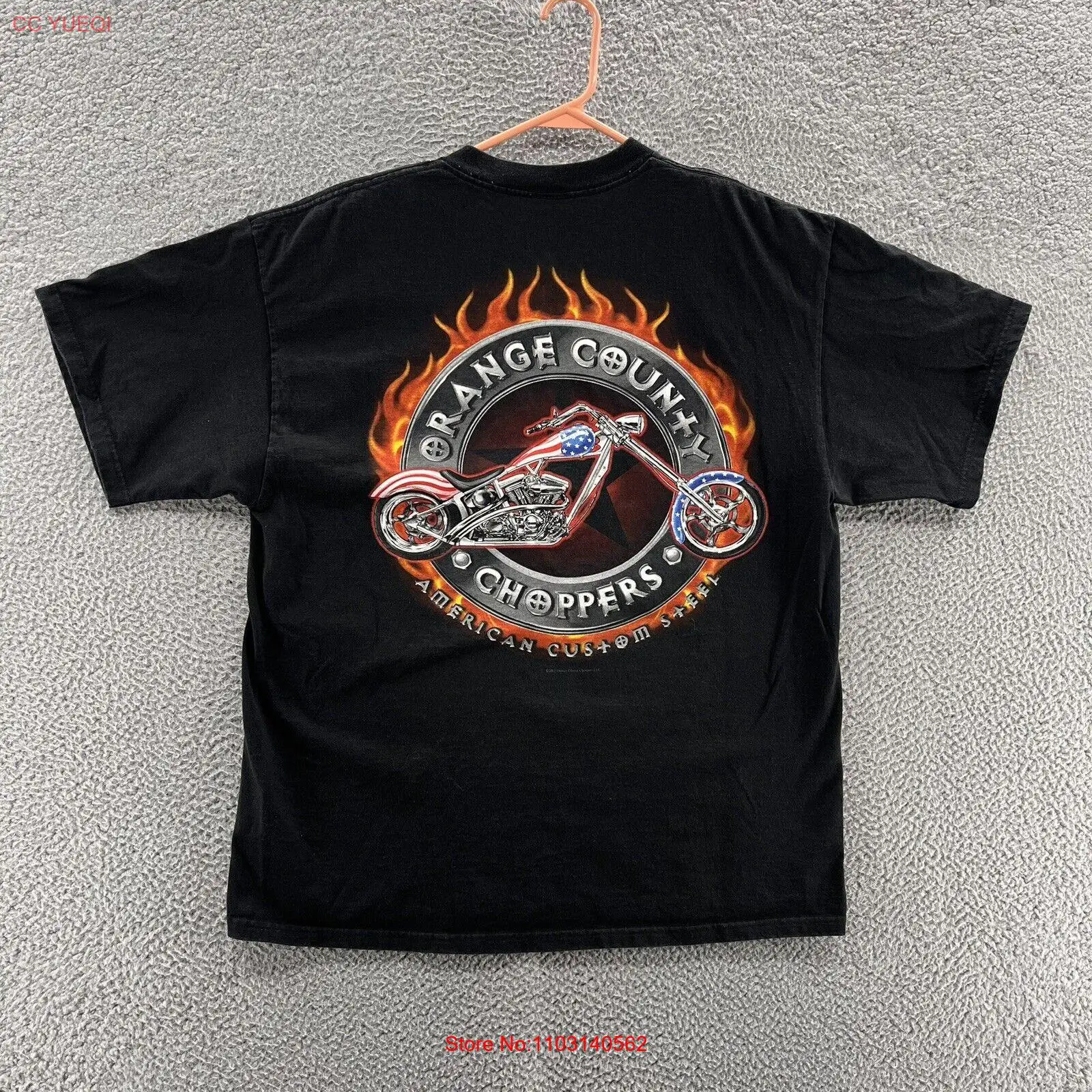 VINTAGE Orange County Choppers T Shirt Men Extra Large Black Biker Graphic Y2K