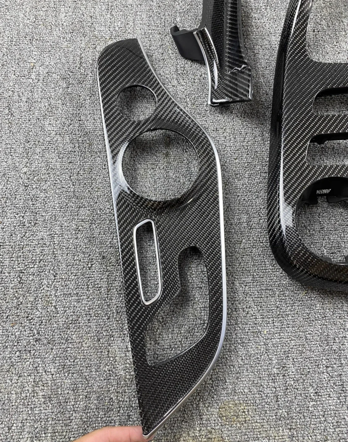 For C Class W204 2007-2013 Carbon Fiber Central Control Panel Decal Stickers Car Interior Decoration Accessories