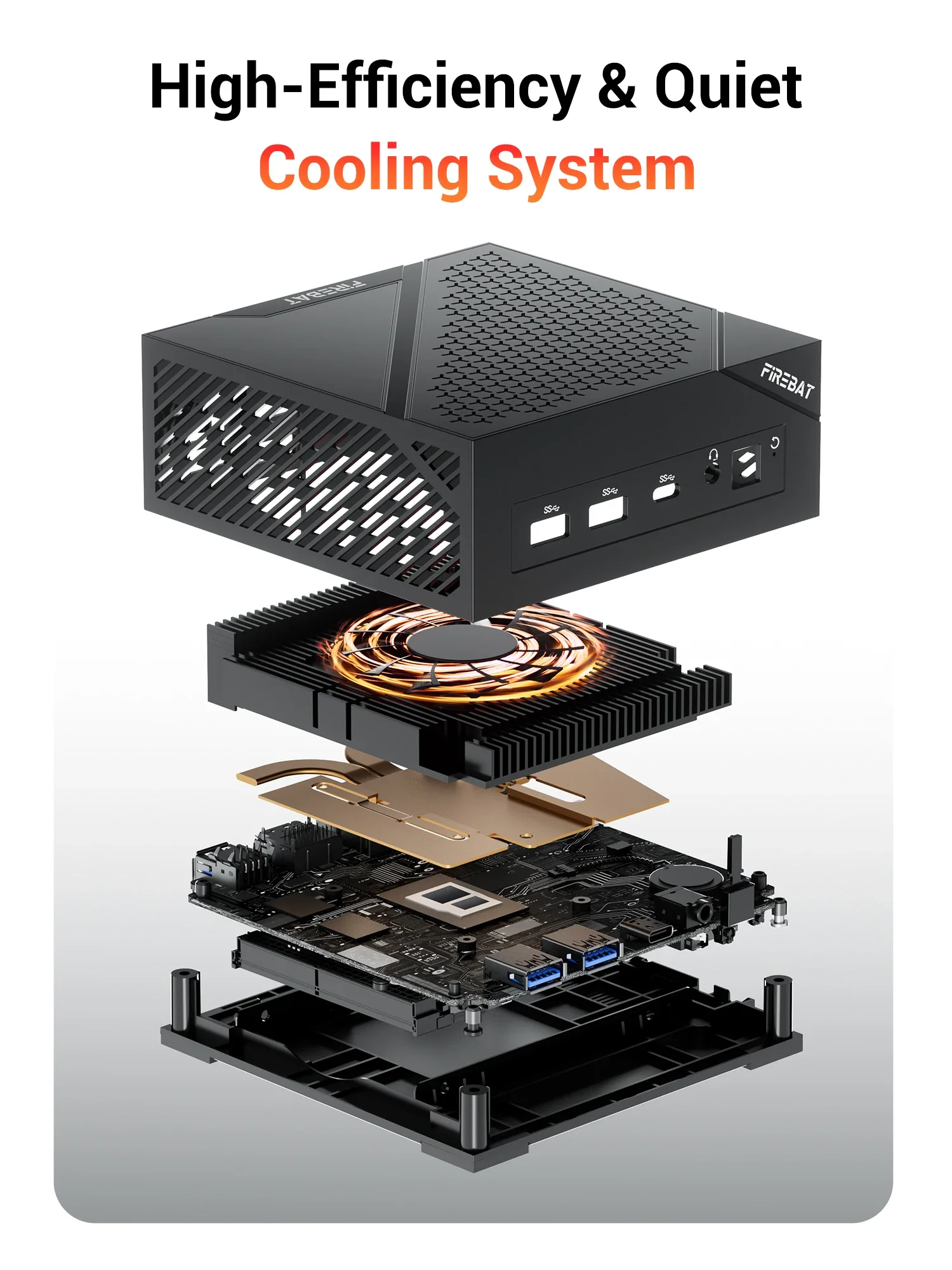 Firebat Am02 Amd Ryzen 5 6600H Mini-PC Ddr5 16Gb Ram 512Gb Ssd Wifi6 Bt5.2 Tragbarer Desktop Mini-PC Computer Netzwerk HDMI-Anschluss – Detail 9