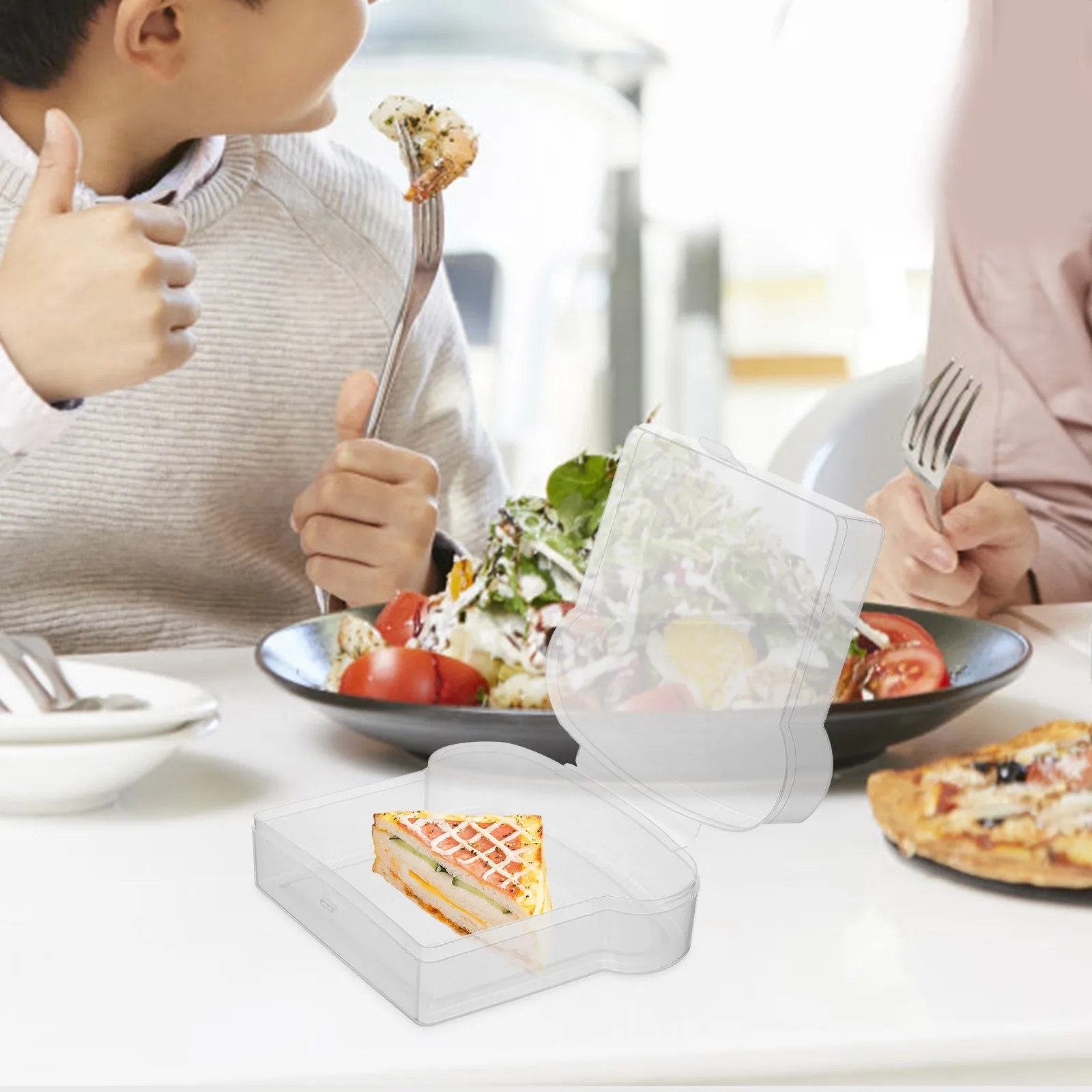 

S wich Toast Box Food Containers Small Plastic Child Bread Storage Lids Snack Reusable Picnic Travel Safe Material Easy Clean